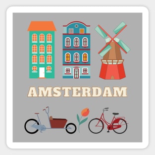 Amsterdam City Graphics Magnet